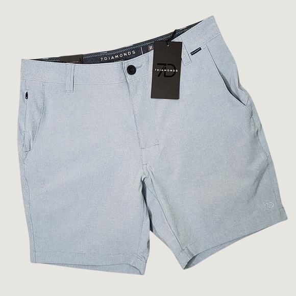 7 Diamonds Other - 7 Diamonds Dynamic Performance Shorts Mens 30 Blue Stretch Golf Tech Chino NEW